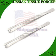 2 Russian Tissue Forcep Surgical Veterinary Instrument 8