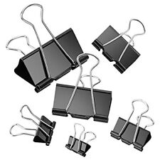 110pcs Paper Clips Of Assorted Sizes Metal Black Binder Clips Paper Clamps For