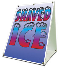 Shaved Ice Sidewalk Sign Retail A Frame 18x24 Concession Stand Outdoor Vinyl