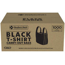 Members Mark Black T Shirt Carryout Bags 1000 Ct Size 115 X 65 X 22