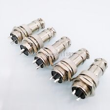 Us Stock 5 Pair Aviation Plug 2pin Female Panel Metal Wire Connector 16mm Gx16 2