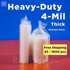 Clear 4 Mil Reclosable Seal Bags Heavy Duty Zip Poly Plastic Lock Zipper 4ml
