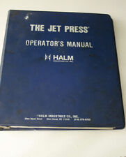Halm Jet Press Operation Manual