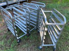 Set Of 4 Commercial 275 X 15 Stainless Steel 6 Tier Pan Rolling Rack Carts