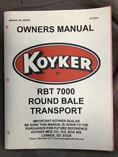 Koyker Rbt 700 Round Bale Transport Owners Manual
