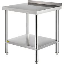 Stainless Steel Work Prep Table With Backplash Commercial Food Prep Table 30x24in