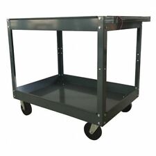 Zoro Select 3w137 Steel Utility Cart With Deep Lipped Metal Shelves Flat 2