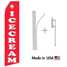 Ice Cream Econo Flag 16ft Advertising Swooper Flag Kit With Hardware