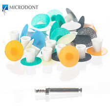 28x Microdont Dental Rubber Polishers Kit Composite Polishing Disc With Mandrel
