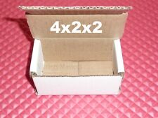 12 Small White Corrugated Boxes 4x2x2 Little Shipping Gift Storage Boxes