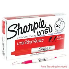 Sharpie Twin Tip Red Fine Ultra Fine Point Permanent Marker 12 X