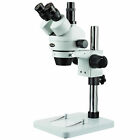 Amscope 7x-45x Zoom Trinocular Stereo Microscope With Table Pillar Stand
