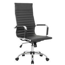 Leisuremod Harris High Back Leatherette Executive Swivel Office Chair In Black