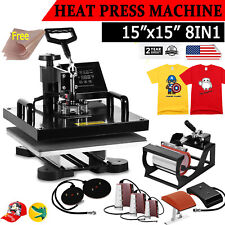 8 In 1 Heat Press Machine Digital Transfer Sublimation T Shirt Mug Hat 15x15