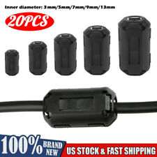 20 Ferrite Bead Choke Coil Ring Core Rfi Emi Noise Filter Snap On Cable Clip