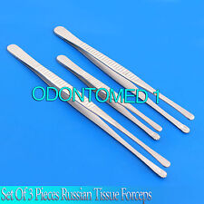 3 Pieces Russian Tissue Forceps 6810 Surgical Dental Instruments