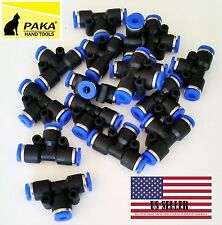 10x Pneumatic Tee Union Connector Tube Od 18 One Touch Push In Air Fitting