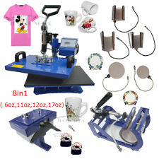 Used 8in1 Sublimation Heat Press Transfer Machine Mug Plate Cap Hat T Shirts
