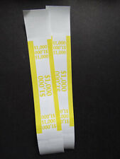 2 Yellow 1000 Cash Money Self Sealing Straps Currency Bands