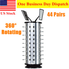 Sunglass Display Rack Rotating Metal 44 Pairs Glasses Stand Holder With Mirror