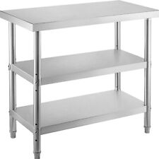 Vevor 24x14 Stainless Steel Work Table 2 Shelves Commercial Kitchen Food Prep