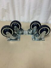 Pamph Blue 4x1 14 Swivel Caster Wheels Without Lock With Top Plate Lot Of 4