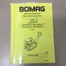 Bomag Bpr 30 35 38 40 45 D 3 Operation Maint Manual Plate Compactor Vib Hatz