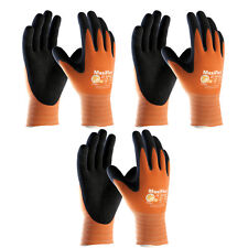 3 Pack Maxiflex Ultimate 34 8014 Hi Vis Orange Nitrile Grip Gloves Sizes S Xxl