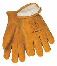 Tillman 1450 Tan Split Cowhide Leather Drivers Gloves With Winter Lining Tillman