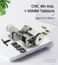 Rotation A Axis 4th Axis K12 100mm 4 Jaw Chuck Ratio 61 Tailstock Cnc Router