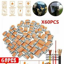 60pcs For Wago 222 Reusable Splicing Wire Connector Lever Nuts Terminal Block