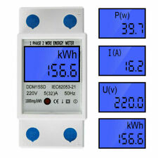 Digital Electricity Meter Alternating Current Meter Hat Rail Kwh Meter Watt Meter 5 32 A