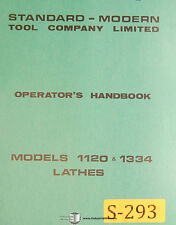 Standard Modern Tool 1120 And 1334 Lathes Operations And Parts Manual 1972
