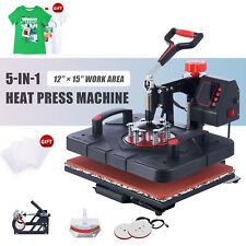 Heat Press Transfer Digital Machine 12x15 T Shirt Mug Plate Cap 5 In 1 For Hat