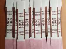 50 New Self Sealing Brown 5000 Straps Currency Bands For Cash Money Bank Bill
