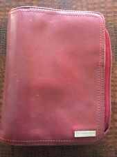 Franklin Covey Compact Burgundy Nappa Leather 6 Ring Binder Zipper