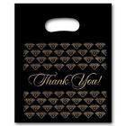 Black Thank You Merchandise Plastic Retail Handle Bags 3 Sizes To Choose From