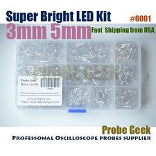 10values 500pcs 3mm 5mm Super Bright Water Clear Led Assortment Kit 6001