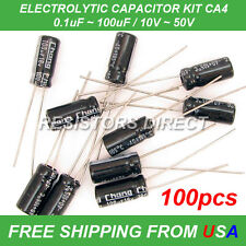 100pcs 10 Value Electrolytic Capacitor Kit Assortment 01100uf 1050v Ca4