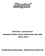Hickok 533a Tube Tester Manual
