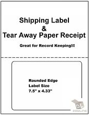 200 Click N Ship Labels With Amp Tear Off Receipt One Label Usa Made