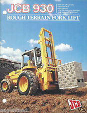 Fork Lift Truck Brochure Jcb 930 Rough Terrain C1988 Lt270