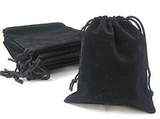 10 X New Black Velvet Drawstring Jewellery Packaging Bags Gift Pouches 7 X 9 Cm