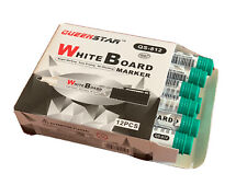Queen Star 12pcs Dry Erase White Board Marker Pen Green