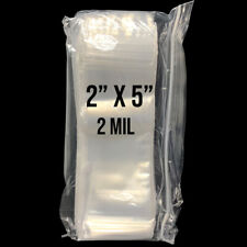 100 2 X 5 Clear Reclosable Zip Seal Bag Plastic 2 Mil Lock Bags Jewelry Zipper