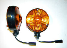 Amber Safety Warning Light 1 Pair 12v 12 Volt For Tractor Plastic Body Amp Lens