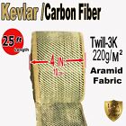 4 In X 25 Ft - Made With Kevlar-carbon Fiber Fabric- Yellow- Weave-3k200gm2