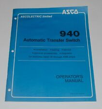 Asco 940 Automatic Transfer Switch Operators Manual