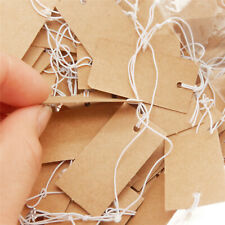 1000pcs Paper Price Tags Blank Brown Tie String Hang Label Jewelry Display 4x2cm
