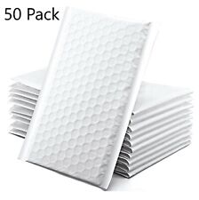 White Bubble Mailers 50 Small Shipping Envelopes 4x8 Padded Bags Poly Packaging